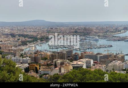 Vue depuis le château de Bellver sur Palma, Majorque Banque D'Images