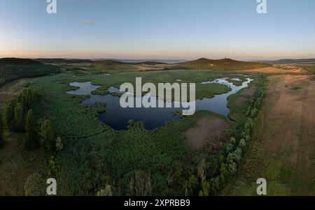 Paysage de Tihany au lac intérieur, Hongrie Banque D'Images