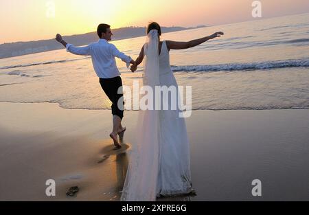 Ng, liens, couple de mariée, mariée, mariée, mariée, mariés, mariées, insouciant, caucasien, caucasiens, co Banque D'Images