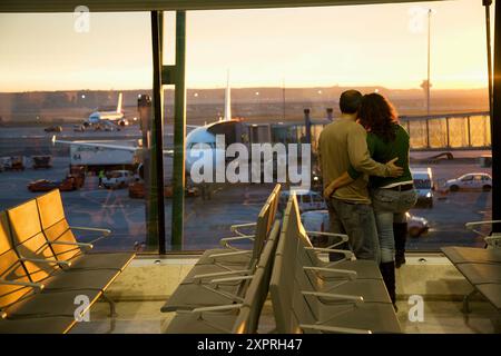 Nouveau terminal T4 de l'aéroport international Madrid Barajas, Espagne Banque D'Images