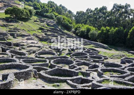 Castro de Santa Tegra, village de l'âge du Fer, A Guarda, Pontevedra, Galice, Espagne. Banque D'Images