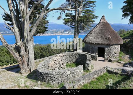 Castro de Santa Tegra, village de l'âge du Fer, A Guarda, Pontevedra, Galice, Espagne. Banque D'Images