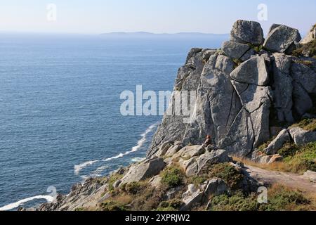 Maritime Terrestrial National Park of the Atlantic Islands, vue depuis Cabo Home, Ria de Pontevedra, Cangas, Pontevedra province, Galice, Espagne Banque D'Images