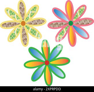 Ensemble d'icônes de pétales de fleurs illustration d'art vectoriel. Illustration de Vecteur