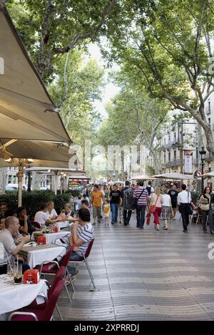 Las Ramblas à Barcelone, Espagne Banque D'Images