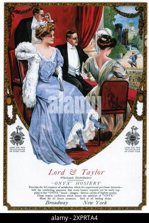 1906 publicité pour bonneterie « Onyx » Lord & Taylor Banque D'Images