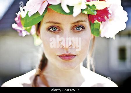 Beautiful Girl Fashion Portrait, Kampina, Boxtel, Noord-Brabant, pays-Bas, Europe. Banque D'Images