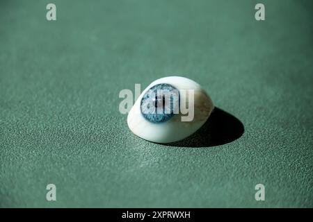 Les droits de l'Glass-Eye sur un bleu vert sous terre. Banque D'Images