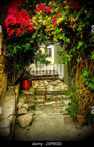 Quartier de Plaka à Athènes, Grèce, Europe. Banque D'Images