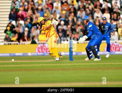 Nottingham, Royaume-Uni. 07 août 2024. Joe ROOT de Trent Rockets battant lors du Hundred match Trent Rockets vs London Spirit à Trent Bridge, Nottingham, Royaume-Uni, le 6 août 2024 (photo par Mark Dunn/News images) à Nottingham, Royaume-Uni le 8/7/2024. (Photo de Mark Dunn/News images/SIPA USA) crédit : SIPA USA/Alamy Live News Banque D'Images