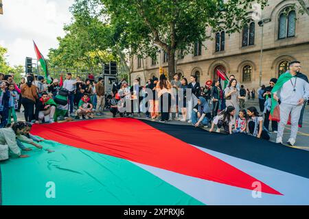 barcelone, espagne - 7 mai 2024 : participation à une manifestation pacifique pour défendre la Palestine. Photo de haute qualité Banque D'Images