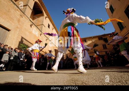 Danse de Cossiers Algaida Mallorca Pla es Îles Baléares Espagne Banque D'Images