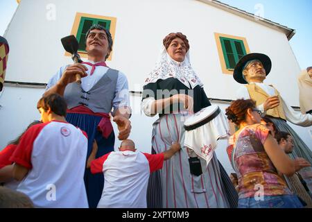 Son Sardina, partie de géants et de grosses têtes Palma de Majorque Îles Baléares Espagne Banque D'Images