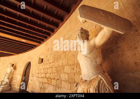 Statues romaines, collection Despuig, château de Bellver Majorque Palma de Majorque Îles Baléares Espagne Banque D'Images