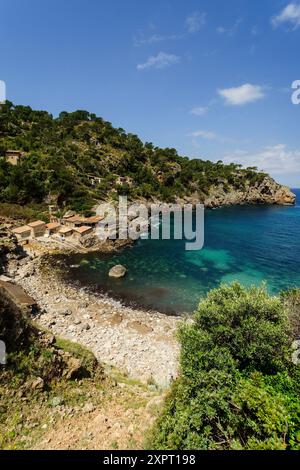 Cala Deia, Deia. La sierra de Tramuntana. Mallorca. Îles Baléares. L'Espagne. Banque D'Images