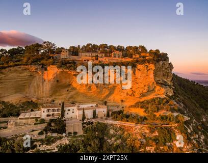 Sanctuaires de Gracia et Sant Honorat, Puig de Randa, Algaida, Mallorca, Iles Baléares, Espagne, Europe. Banque D'Images