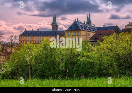 Vue de la nouvelle résidence à Bamberg en Bavière, Allemagne. Banque D'Images