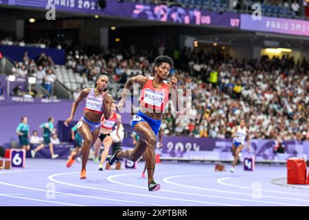 Paris, France. 07 août 2024. PARIS, FRANCE - 7 AOÛT : Marileidy Paulino de la République Dominicaine en compétition dans la demi-finale du 400m féminin pendant le jour 12 de Athlétisme - Jeux Olympiques Paris 2024 au stade de France le 7 août 2024 à Paris, France. (Photo par Andy Astfalck/BSR Agency) crédit : BSR Agency/Alamy Live News Banque D'Images