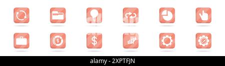 Ensemble vectoriel d'icônes d'affaires. Icônes pour Internet et vecteur de conception Web. Icônes financières et commerciales simples. Ensemble de logos d'icônes économiques. Boutons avec Illustration de Vecteur