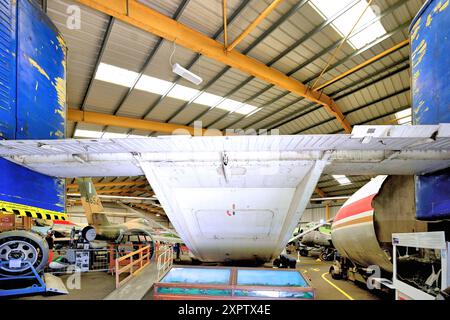 NESLAM AERO Museum Sunderland statique Twin ailned Short Skyvan chaussure Horned vue arrière le transit van des cieux Banque D'Images