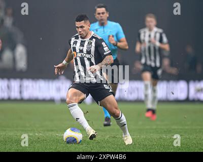 Belo Horizonte, Brésil. 07 août 2024. Paulinho de l'Atletico Mineiro lors du match entre l'Atletico Mineiro et la CRB, pour la deuxième manche de la manche du 16 de la Coupe du Brésil 2024, au stade Arena MRV, à Belo Horizonte le 07 août. Photo : Gledston Tavares/ crédit : DiaEsportivo/Alamy Live News Banque D'Images