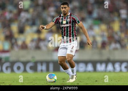 Rio de Janeiro, Brésil. 07 août 2024. RIO DE JANEIRO, BRÉSIL - 07 AOÛT : ANDRÉ de Fluminense contrôle le ballon pendant le match entre Fluminense et Juventude dans le cadre de la Copa do Brasil 2024 au stade Maracana le 07 août 2024 à Rio de Janeiro, Brésil. Crédit : Ruano Carneiro/Alamy Live News Banque D'Images