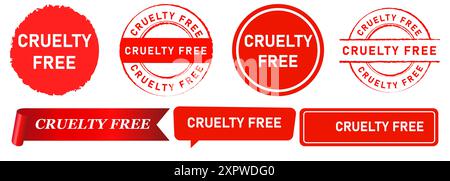 cruelty free non testé sur la collection de timbres de produits animaux conception icône produit sûr Illustration de Vecteur