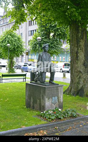 Mémorial de la guerre près de l'église de Marie dans la ville de Bergen, Norvège Banque D'Images