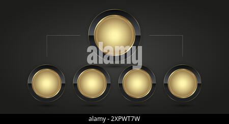 Carte des cercles et des cercles de luxe conception infographique de vecteur d'objet. Collection d'illustrations vectorielles haut de gamme Illustration de Vecteur