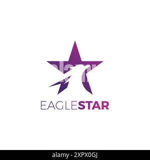 Vecteur de logo Eagle Star. Icône tête d'aigle Illustration de Vecteur