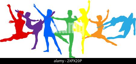 Ballet Dancer Silhouette Dancers pose silhouettes Illustration de Vecteur