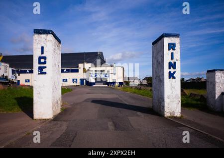 Entrée à la patinoire de Kircaldy, domicile de l'équipe de hockey sur glace des Fife Flyers Banque D'Images