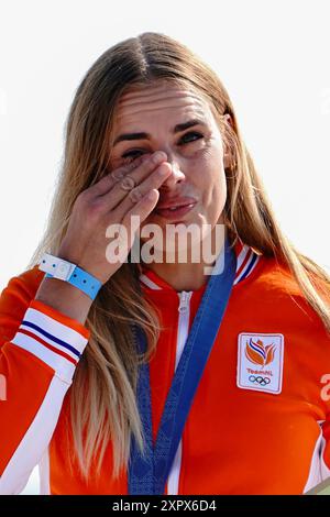 Marit BOUWMEESTER (pays-Bas) Médaille d'Or, voile, Dogy féminin&#39;s lors des Jeux Olympiques de Paris 2024 le 7 août 2024 à Marseille Marina, France Banque D'Images