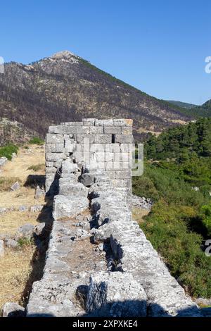 L'impressionnante forteresse d'Eleftheri, l'une des anciennes forteresses les mieux conservées de Grèce. Sa dernière phase de construction est au VIIe siècle après JC. Banque D'Images