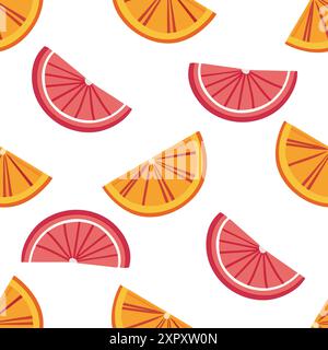 Modèle sans couture avec des agrumes. Fond tropical d'été. Illustration de Vecteur