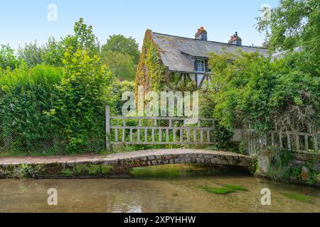 Paysage autour de la rivière Veules à Veules-les-Roses, commune du département de la Seine-maritime en région Normandie Banque D'Images