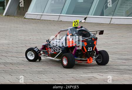 Abel González Vial au volant d’une LaBase Motorclub RX01 (M) kartcross lors d’une étape spéciale du 17ème Cristian Lopez Rally Santander Cantabria Espagne Banque D'Images