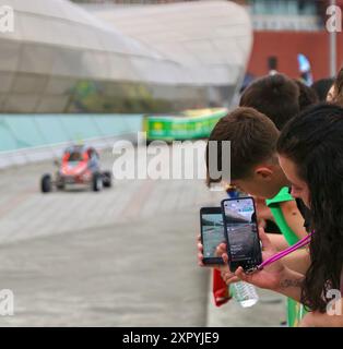 Abel González Vial au volant d’une LaBase Motorclub RX01 (M) kartcross lors d’une étape spéciale du 17ème Cristian Lopez Rally Santander Cantabria Espagne Banque D'Images