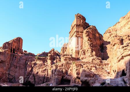 Ruines de l'ancienne ville nabatéenne de Petra, dans le désert de Wadi Musa en Jordanie Banque D'Images