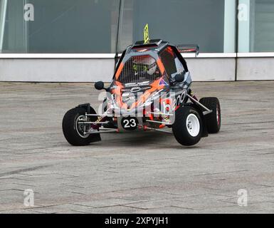 Abel González Vial au volant d’une LaBase Motorclub RX01 (M) kartcross lors d’une étape spéciale du 17ème Cristian Lopez Rally Santander Cantabria Espagne Banque D'Images