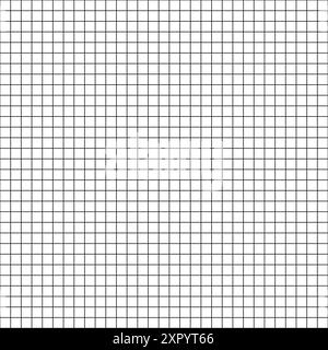 Motif de papier quadrillé. Arrière-plan de lignes noires. Conception vectorielle carrée. Mise en page transparente. Illustration de Vecteur