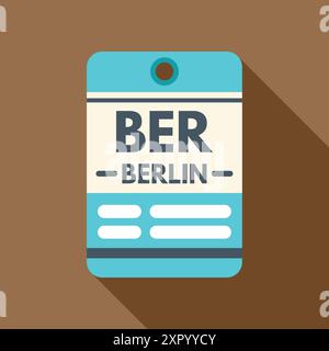Étiquette de bagage avec le code d'aéroport de berlin, allemagne, symbolisant le tourisme et les voyages internationaux Illustration de Vecteur