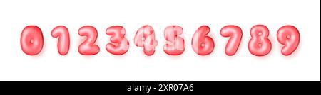 Numéros de bulle rouge 3D isolés Illustration de Vecteur