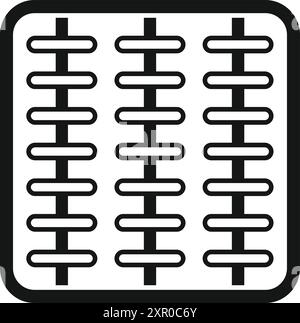 Dessin au trait noir et blanc d'un matelas orthopédique avec une grille de ressorts interconnectés, fournissant un soutien ciblé et un soulagement de pression Illustration de Vecteur