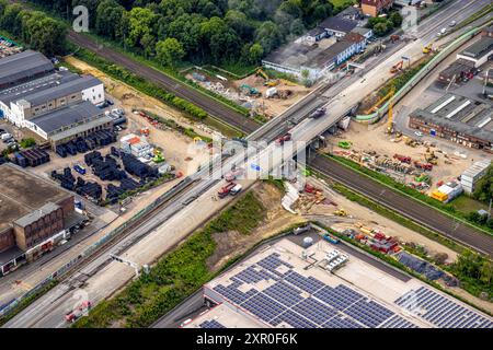 Luftbild. Strassensperrung A40, Ruhrschnellweg in Bochum, marode Brücke, Starssensperrung von Augist bis November 2024, Bochum, Nordrhein-Westfalen, Deutschland ACHTUNGxMINDESTHONORARx60xEURO *** vue aérienne fermeture de route A40, Ruhrschnellweg in Bochum, pont dilapidated, fermeture de route d'août à novembre 2024, Bochum Banque D'Images