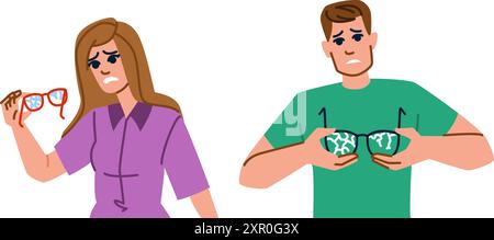 vecteur de lunettes cassées fissurées Illustration de Vecteur