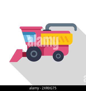 Illustration d'une moissonneuse-batteuse travaillant sur un champ de blé Illustration de Vecteur