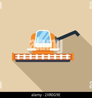 Moissonneuse-batteuse travaillant dans le champ de blé, la récolte de céréales, machines agricoles Illustration de Vecteur