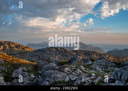 Vue depuis le sommet de table Mountain, Afrique du Sud Banque D'Images