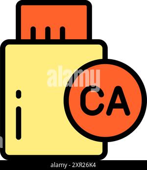 Supplément de calcium pour articulations et os sains pour animaux de compagnie. Supplément pour animaux de compagnie icône. Clinique vétérinaire. Médicament de prescription pour animaux. Vecteur illust Illustration de Vecteur